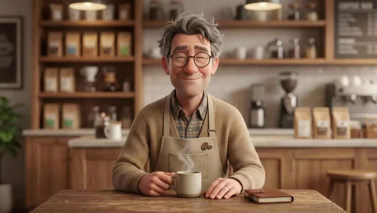 Quirky Coffee Professor